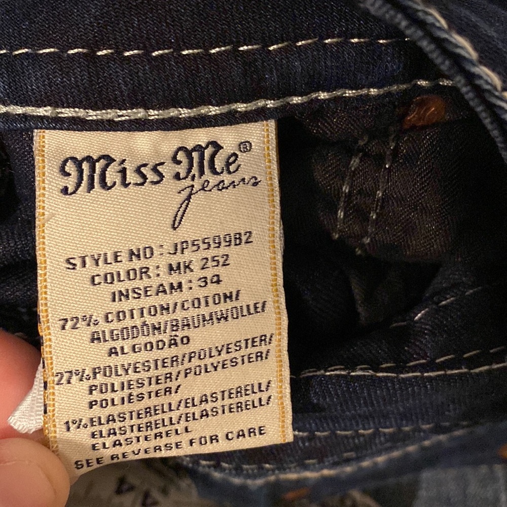 Miss Me Signature Rise Boot bootcut dark denim jeans with embellished bling - Picture 8 of 8